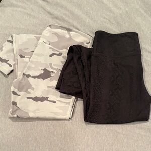 Black and Gray Camouflage Leggings Set